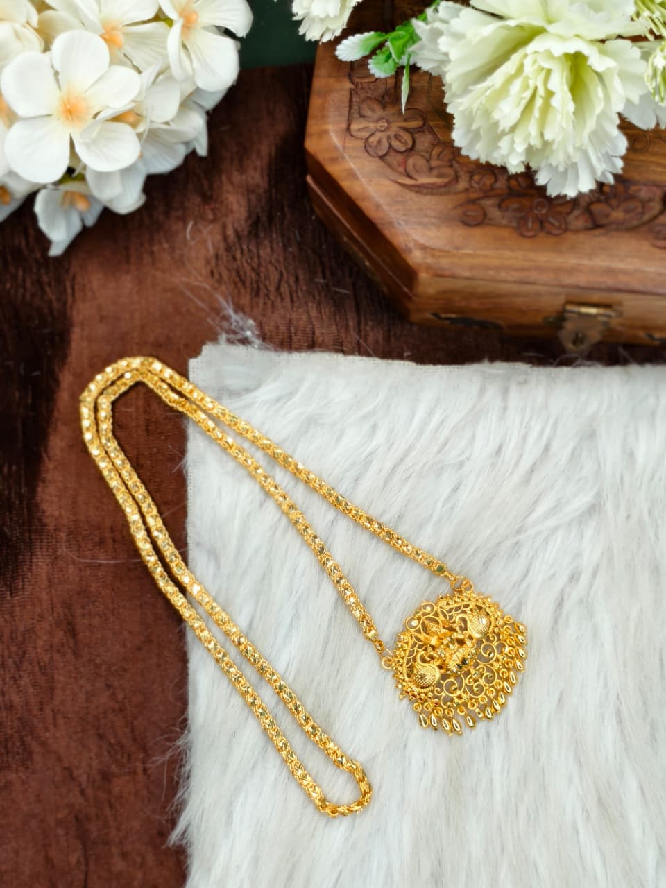 ✨Micro Star Dollar Chain Matte Finish Chain – Gold Plated Jewellery for Women✨