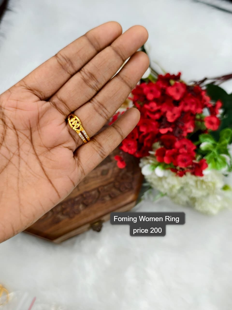 Elegant Women’s 1 Gram Gold Ring – Matte Finish