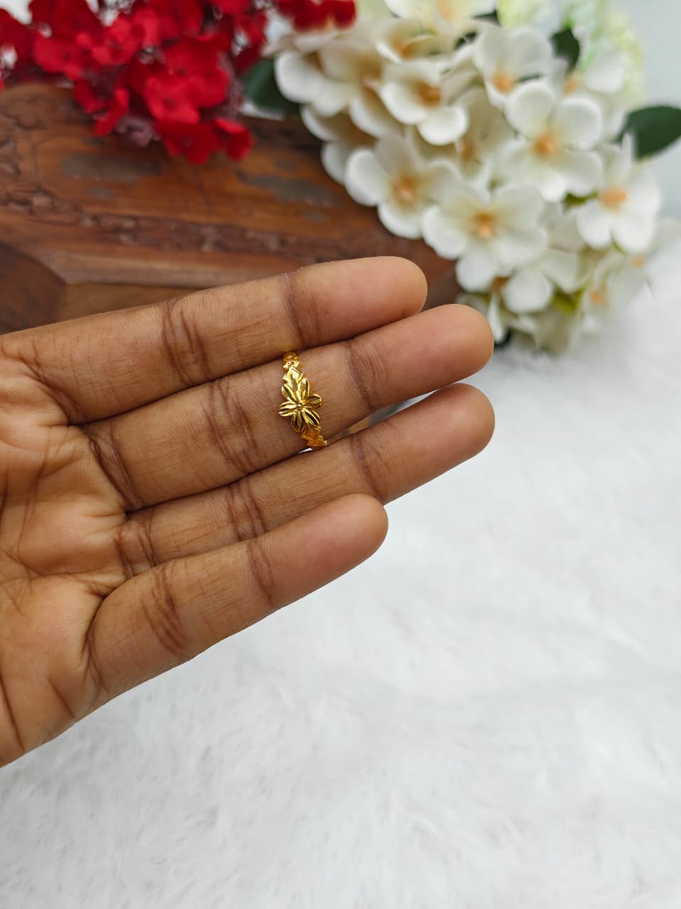 Elegant Women’s 1 Gram Gold plain Ring – Matte Finish