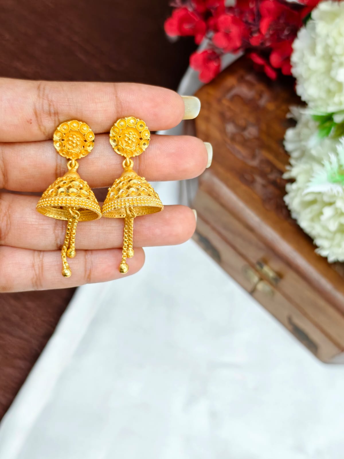 Instagram Trending (1Gram gold Plated) Big Jhumki Model-20