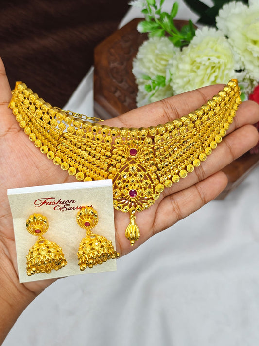 1 Gram Gold Plated Choker Necklace for Women | Traditional & Elegant Jewellery