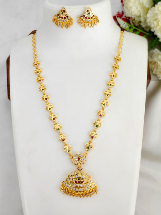 Women Impone Stone Necklace – Premium Gold Finish Traditional Design