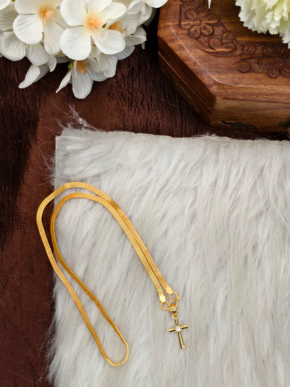 ✨Foming  Dollar Matte Finish Chain – Gold Plated Jewellery for Women✨