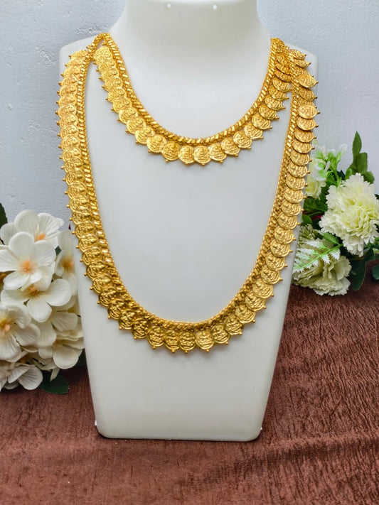1 Gram Gold Plated Matte Finish Haram Necklace Combo for Women – Traditional Bridal Jewellery