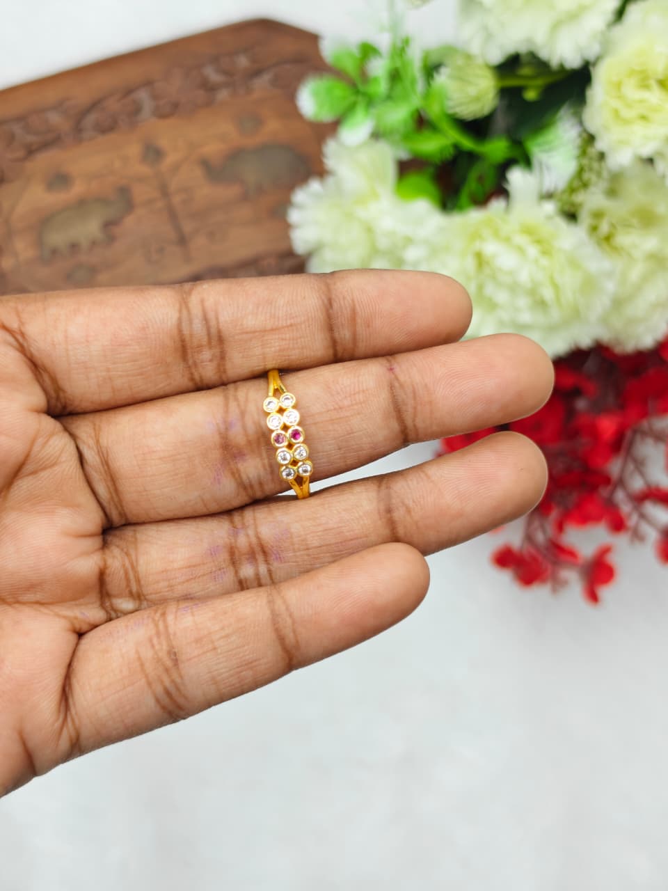 Elegant Women’s 1 Gram Gold plain Ring – Matte Finish
