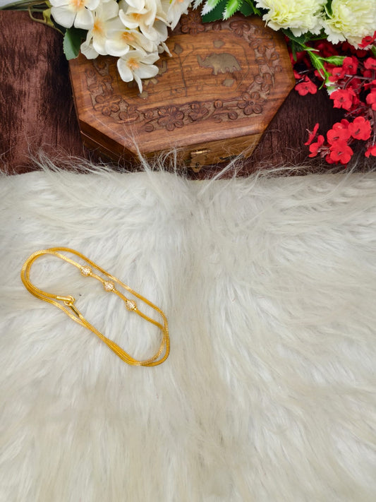 Mugappu chain (1Gram Gold plated) Stone Model