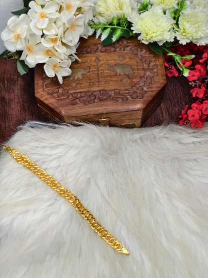 Elegant Leather & Gold Bracelet for Men