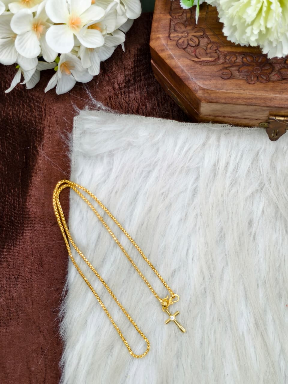 ✨Foming  Dollar Matte Finish Chain – Gold Plated Jewellery for Women✨