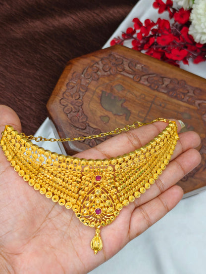 1 Gram Gold Plated Choker Necklace for Women | Traditional & Elegant Jewellery