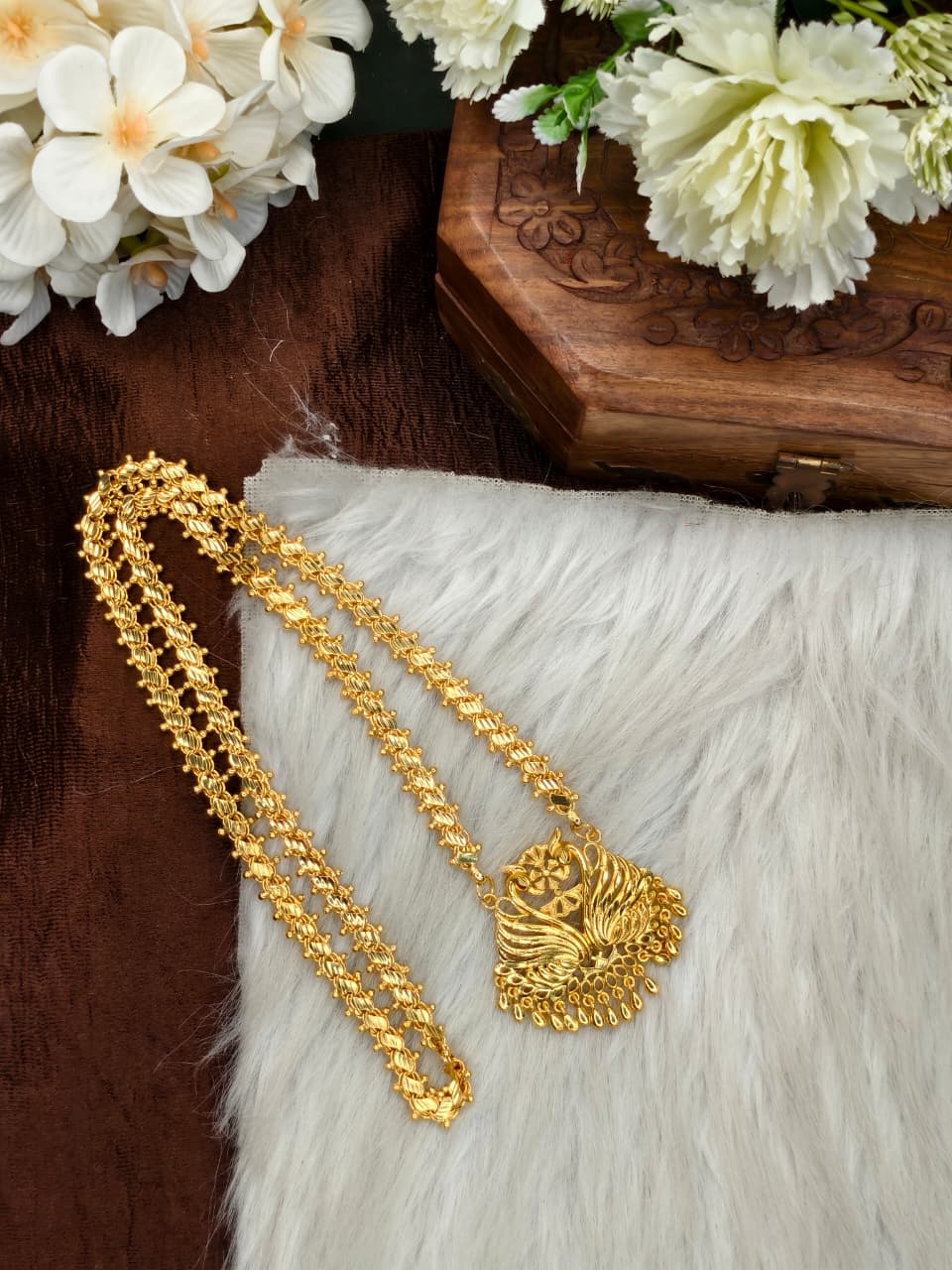 ✨Micro A Leaf Dollar Chain Matte Finish Chain – Gold Plated Jewellery for Women✨