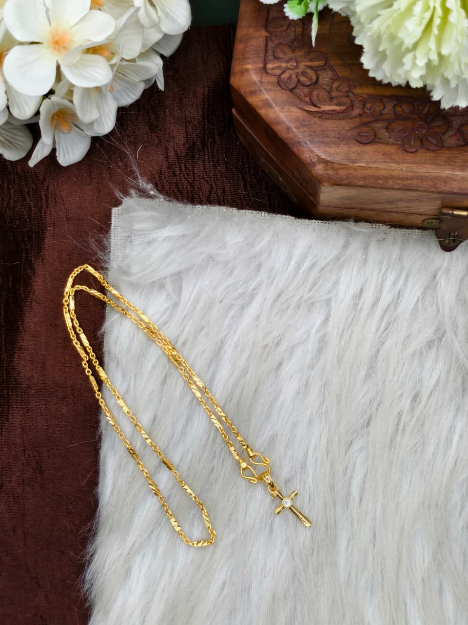 ✨Foming  Dollar Matte Finish Chain – Gold Plated Jewellery for Women✨