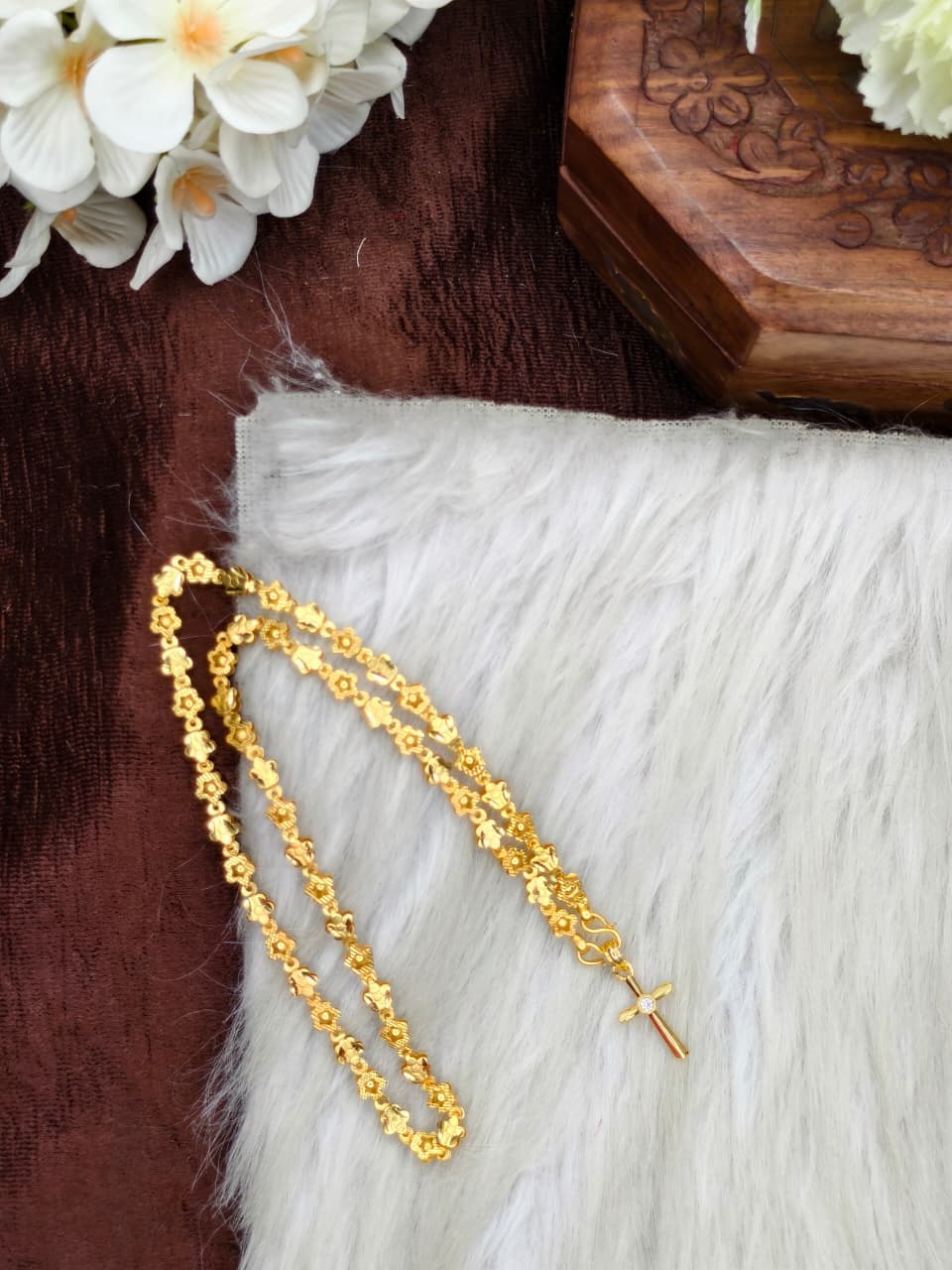 ✨Foming  Dollar Matte Finish Chain – Gold Plated Jewellery for Women✨