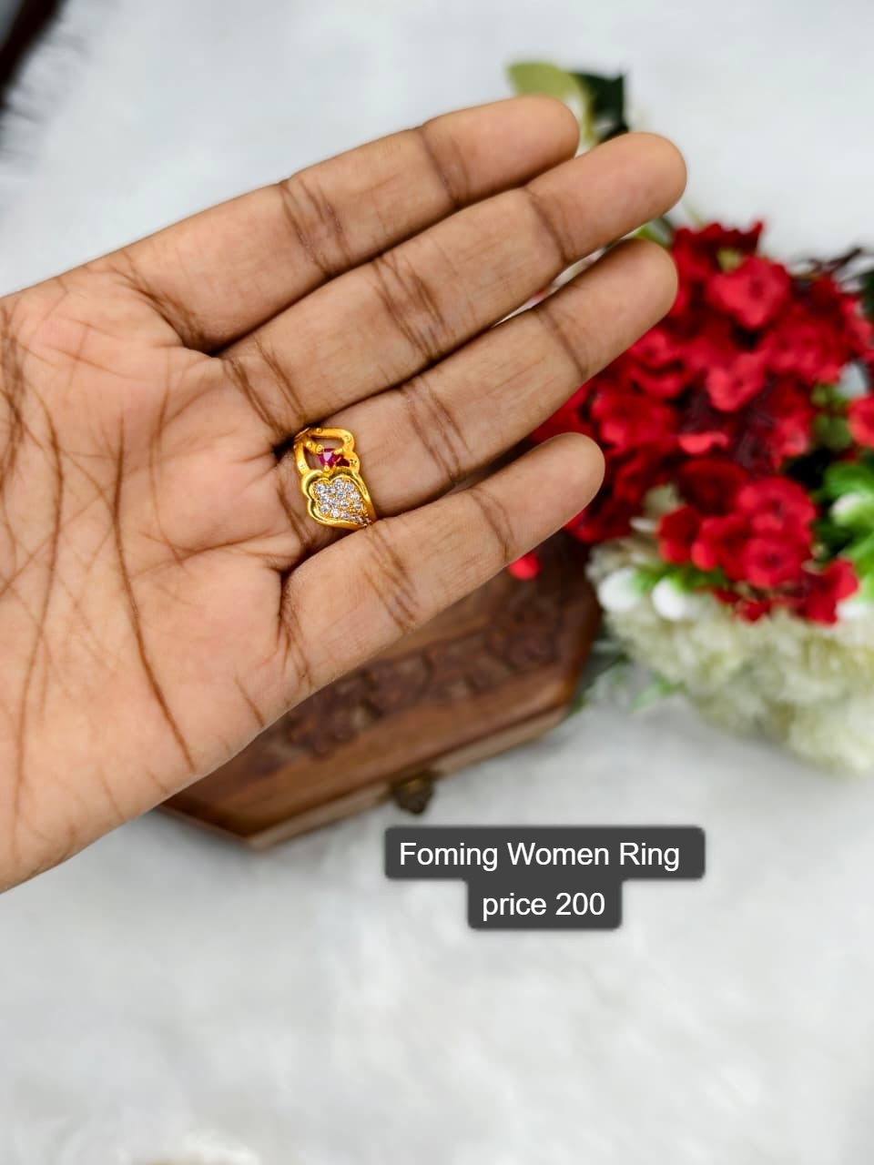 Elegant Women’s 1 Gram Gold Ring – Matte Finish