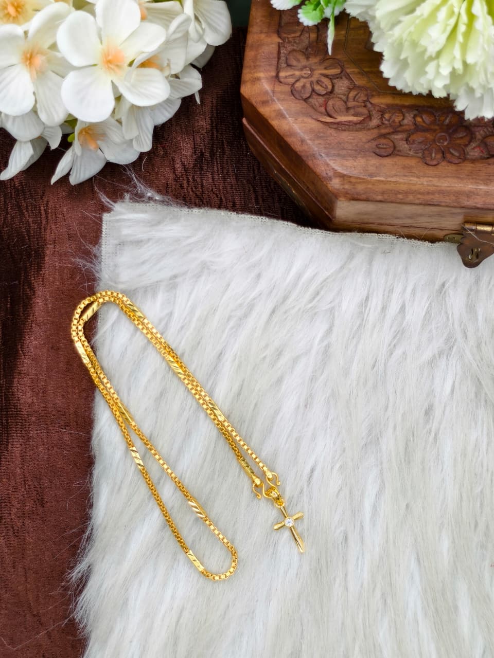 ✨Foming  Dollar Matte Finish Chain – Gold Plated Jewellery for Women✨