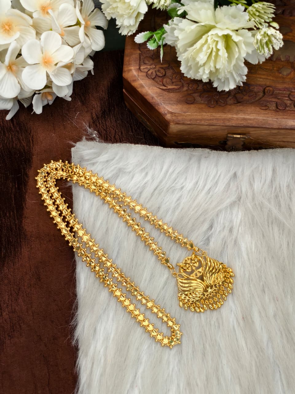 ✨Micro A Heart Dollar Chain Matte Finish Chain – Gold Plated Jewellery for Women✨