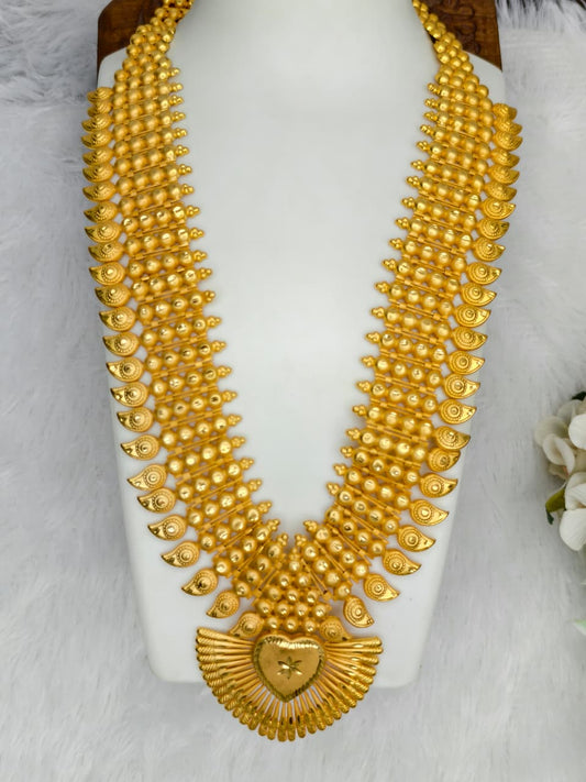 1 Gram Gold Plated Matte Finish Haram Necklace Combo for Women – Traditional Bridal Jewellery