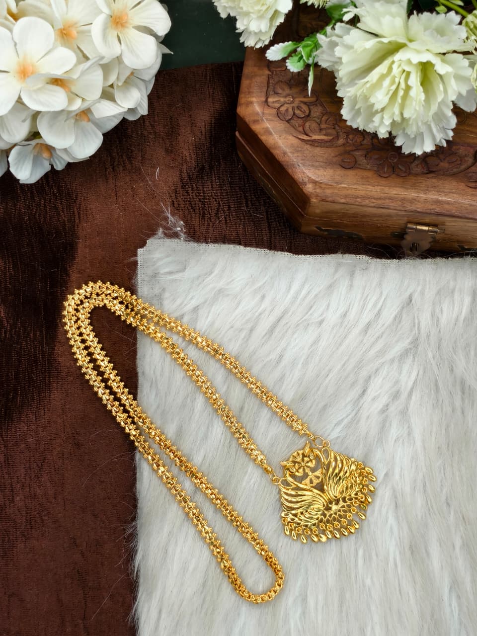 ✨✨Micro Kajori Dollar Chain Matte Finish Chain – Gold Plated Jewellery for Women