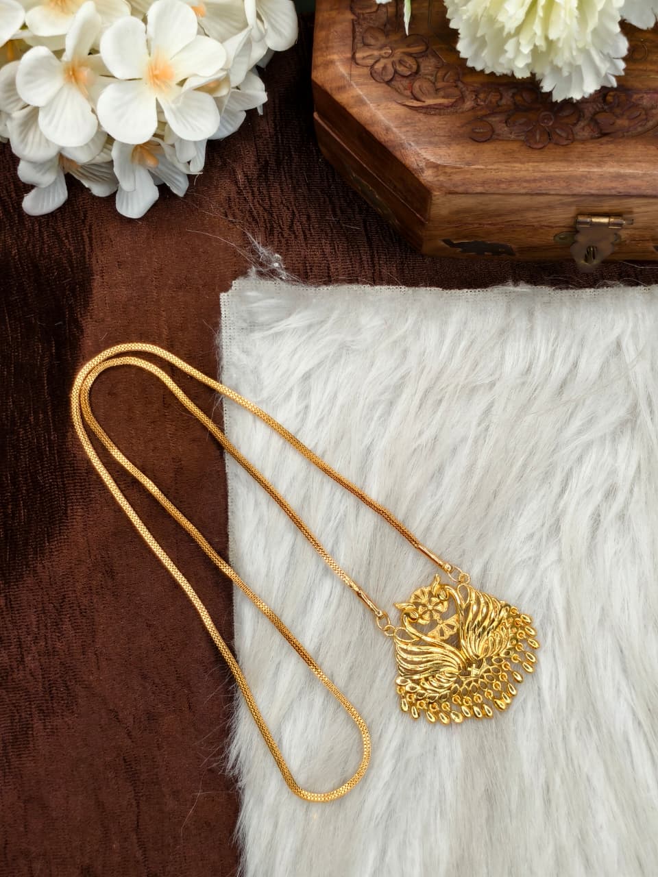 ✨Micro Box Dollar Chain Matte Finish Chain – Gold Plated Jewellery for Women✨