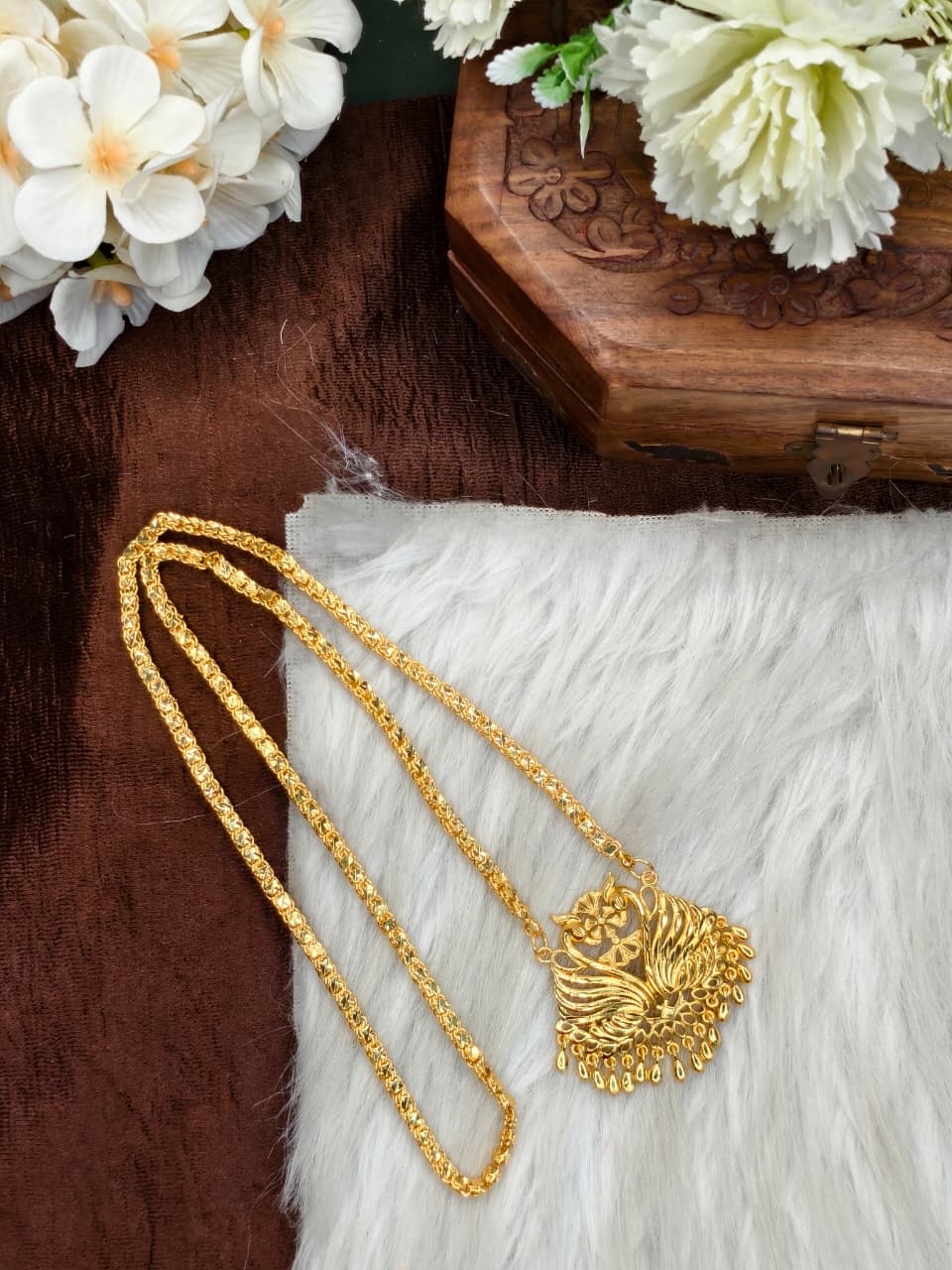 ✨Micro Star Dollar Chain Matte Finish Chain – Gold Plated Jewellery for Women✨