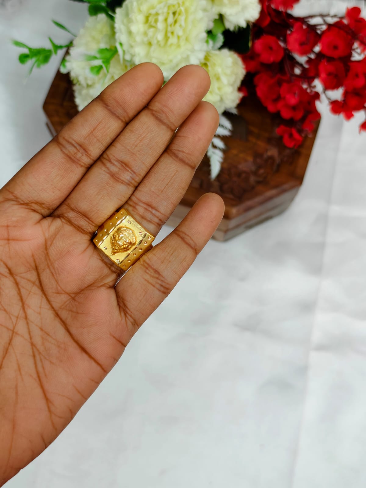 Men’s 1 Gram Gold Ring – Matte Finish ✨
