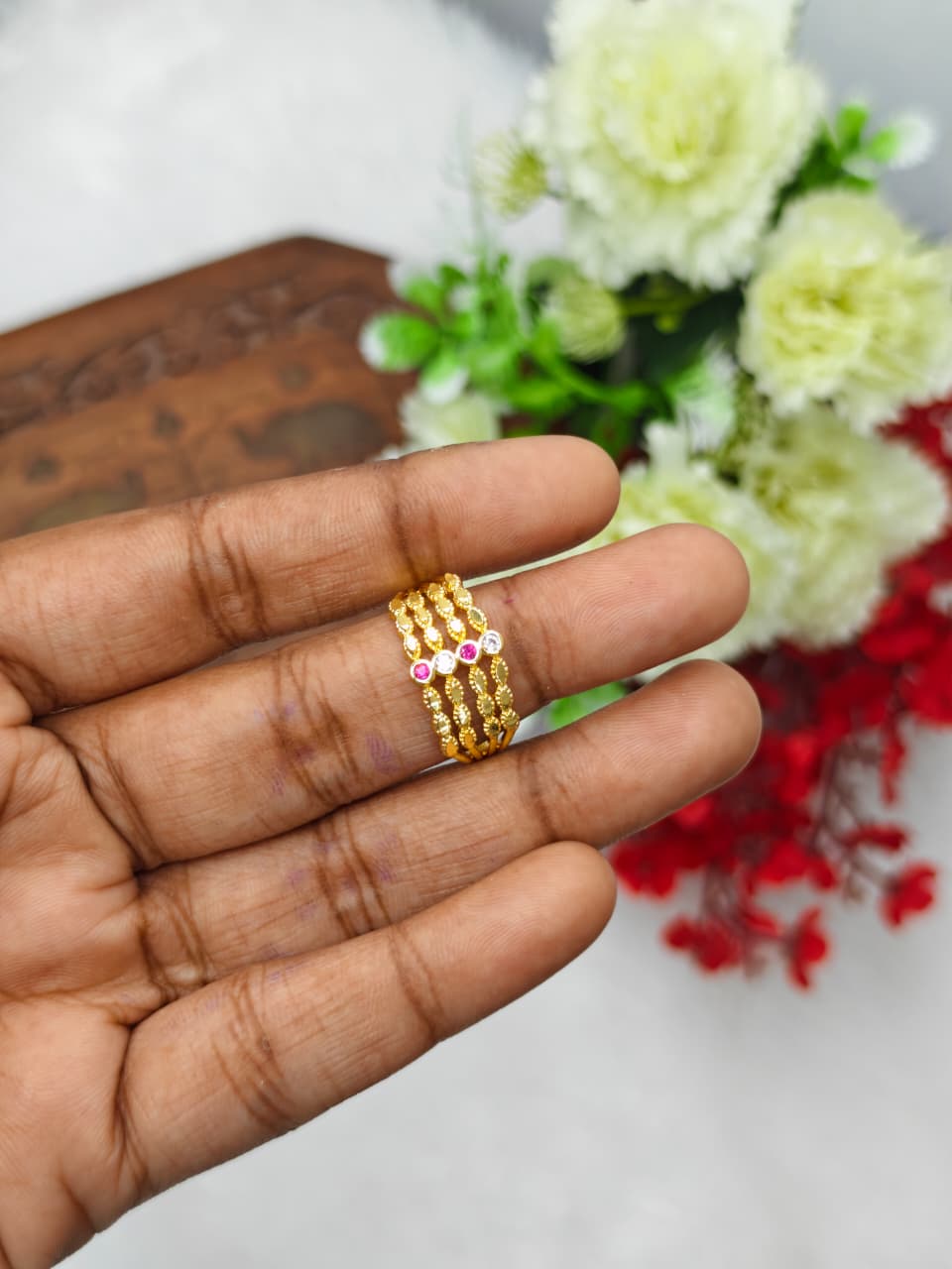 Elegant Women’s 1 Gram Gold plain Ring – Matte Finish