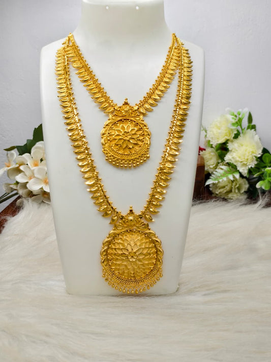 Gram Gold Plated Matte Finish Haram Necklace Combo for Women – Traditional Bridal Jewellery
