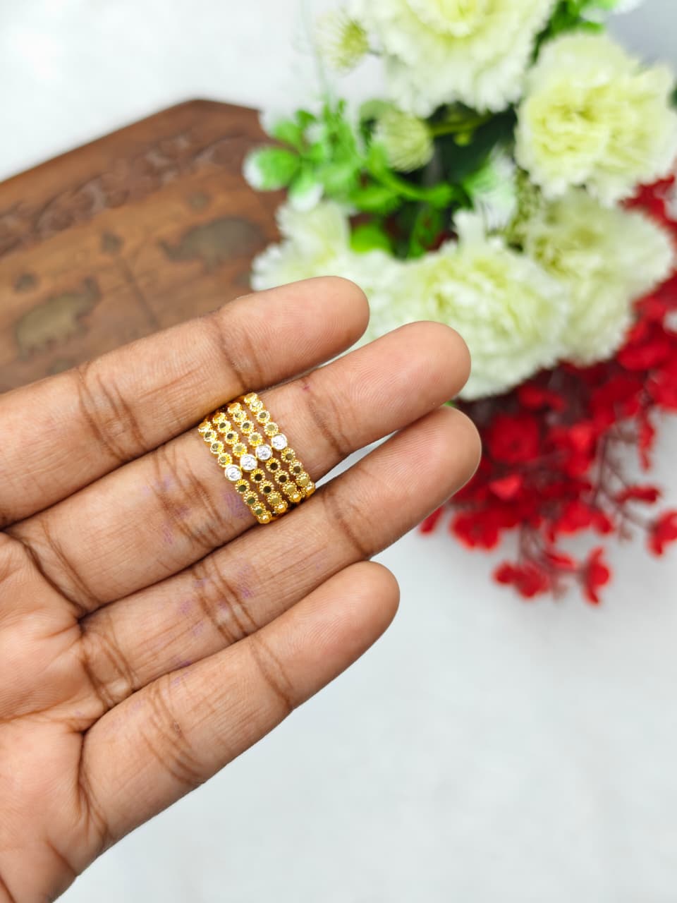 Elegant Women’s 1 Gram Gold plain Ring – Matte Finish
