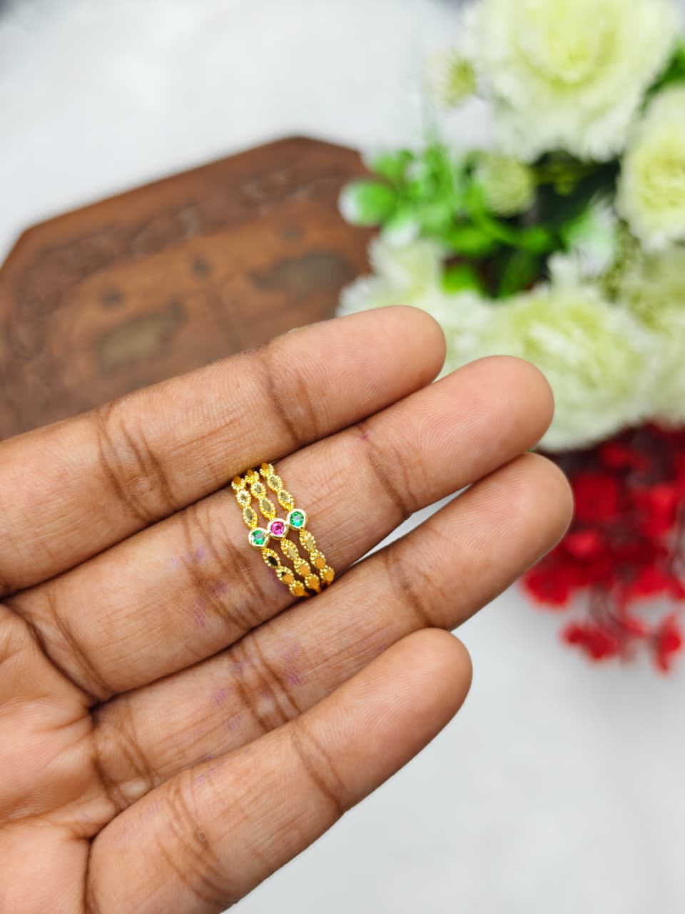 Elegant Women’s 1 Gram Gold plain Ring – Matte Finish