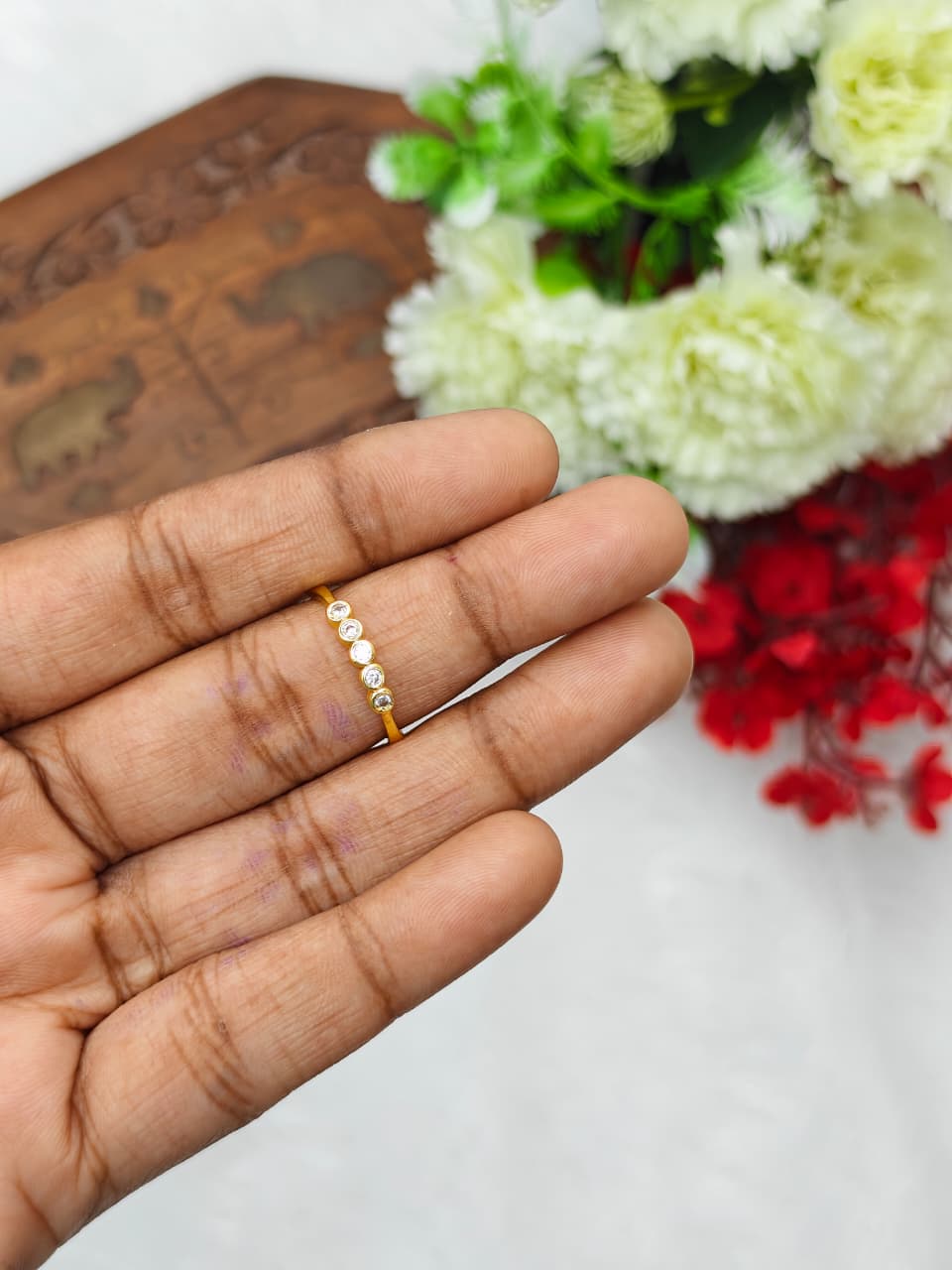 Elegant Women’s 1 Gram Gold plain Ring – Matte Finish
