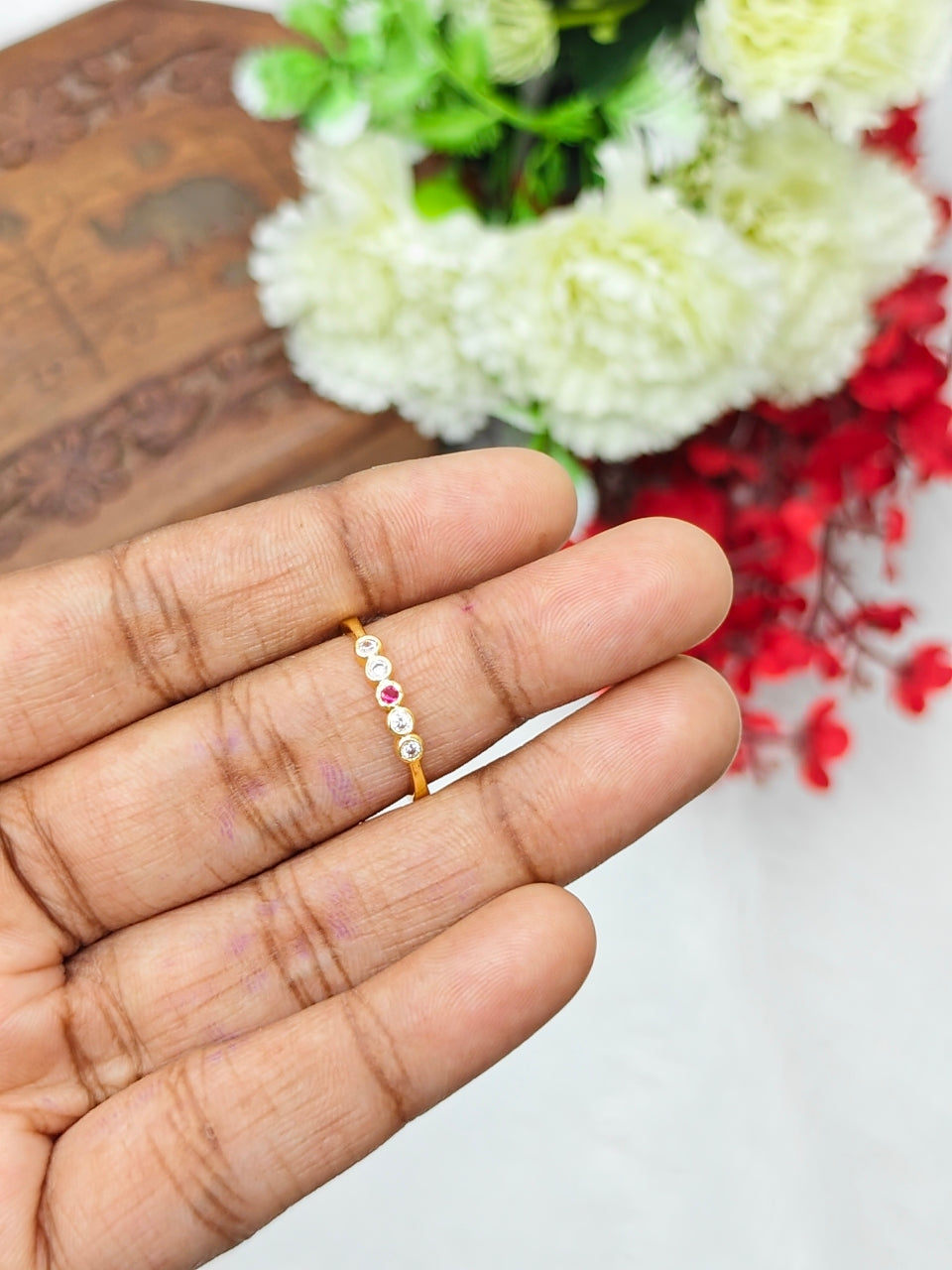 Elegant Women’s 1 Gram Gold plain Ring – Matte Finish