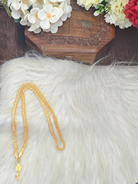 Forming matte finished (1Gram gold plated) lotus Chain With Doller