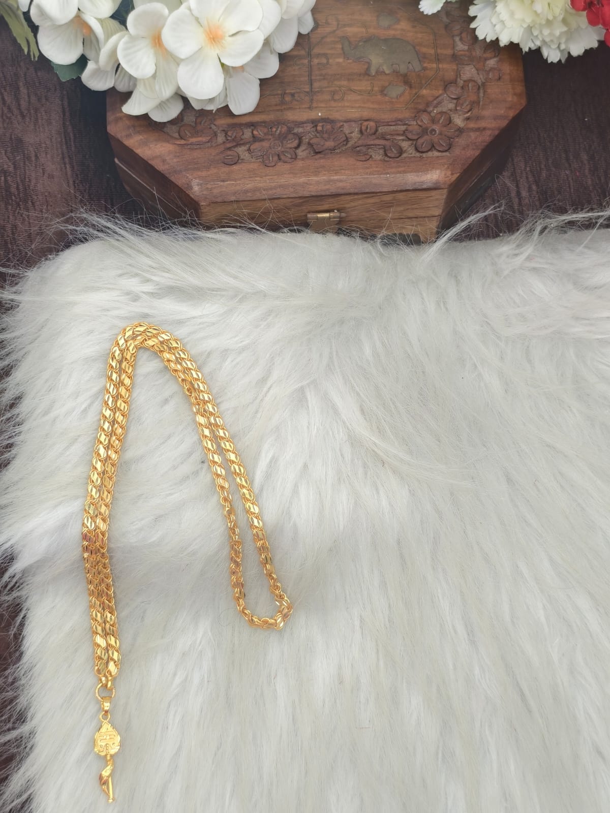 Forming matte finished (1Gram gold plated) Leaf  Chain With Doller