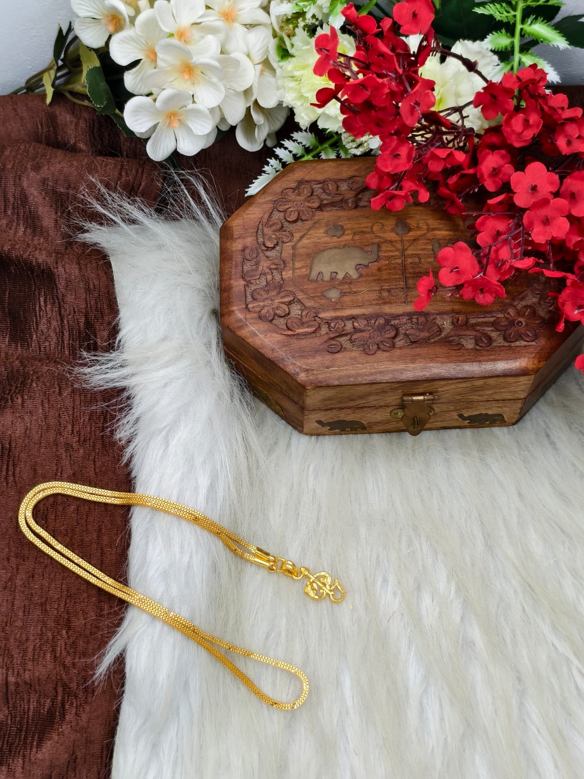 Forming matte finished (1Gram gold plated) Box Chain with Doller