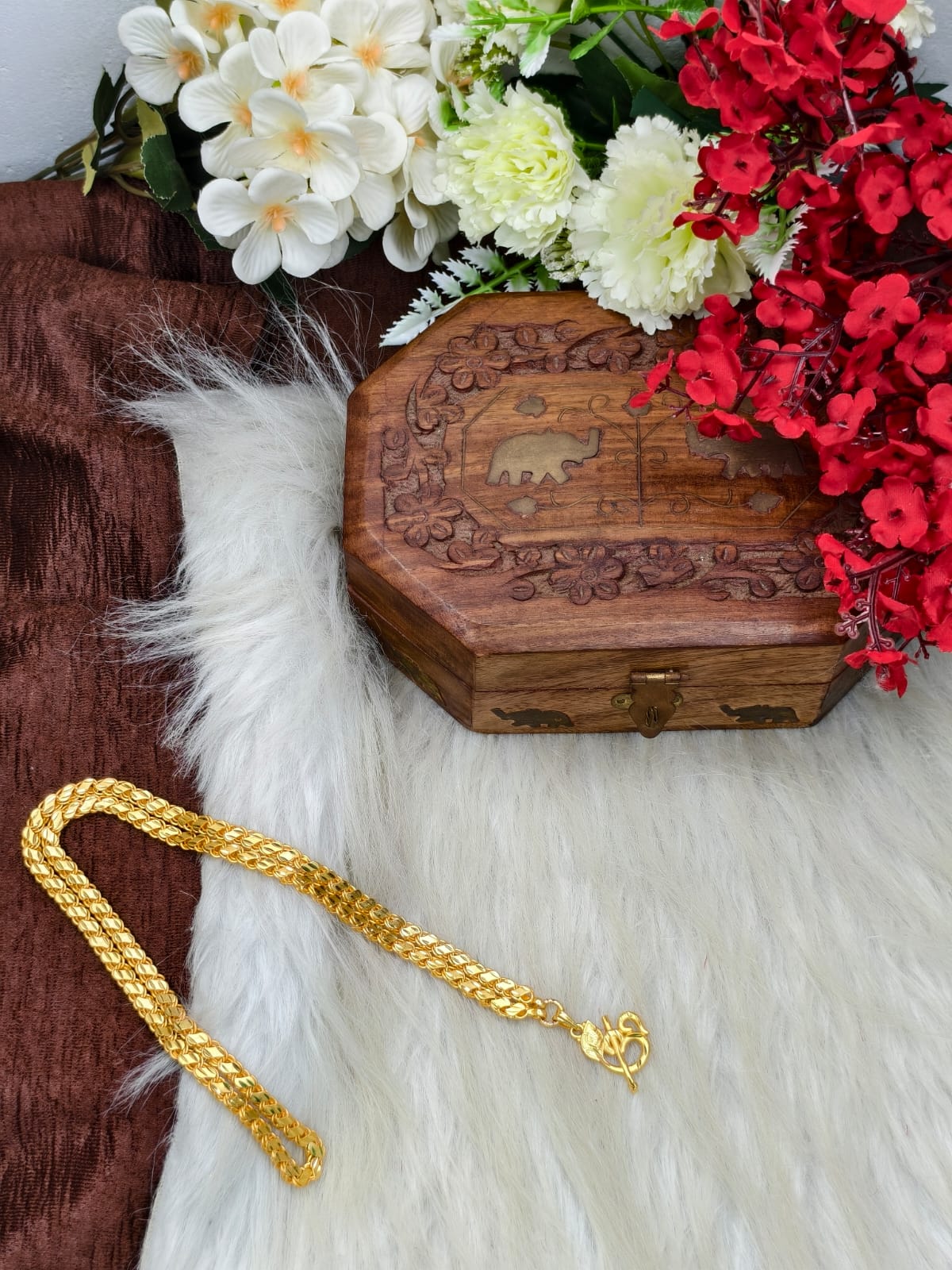 Forming matte finished (1Gram gold plated) Leaf Chain with Doller