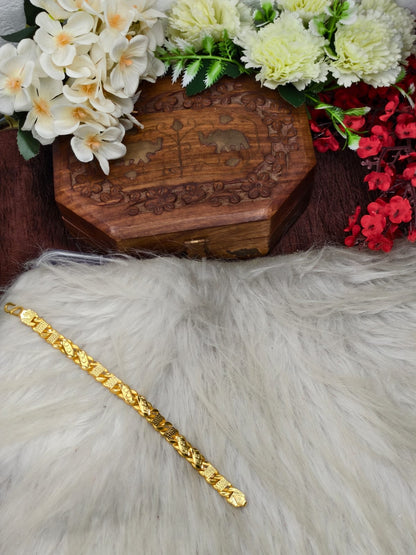 Elegant Leather & Gold Bracelet for Men