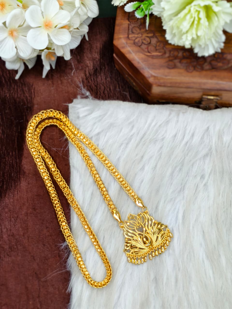 ✨Micro Ring Dollar chain Matte Finish Chain – Gold Plated Jewellery for Women✨