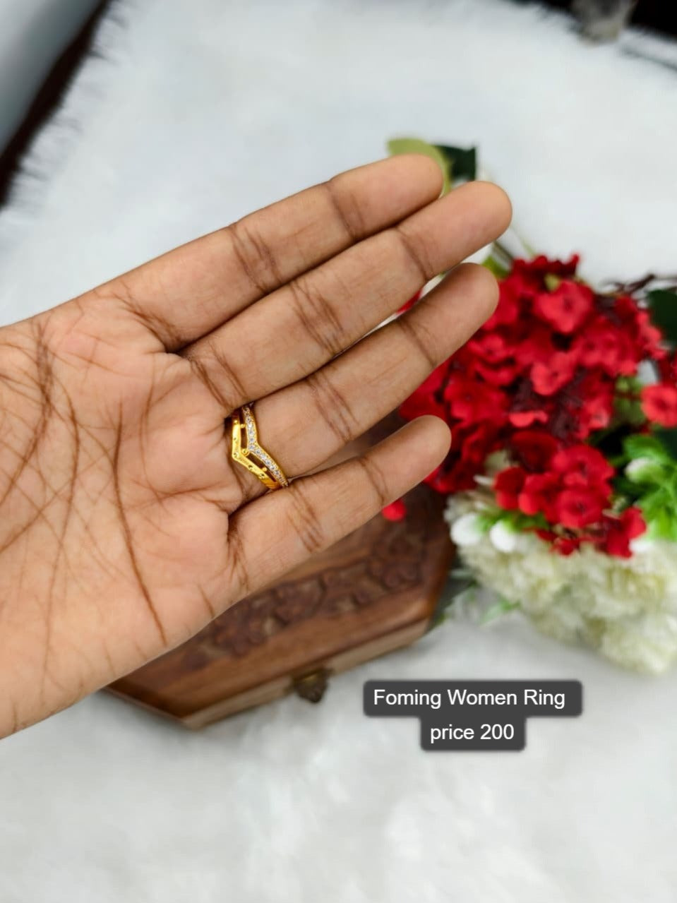 Elegant Women’s 1 Gram Gold Ring – Matte Finish