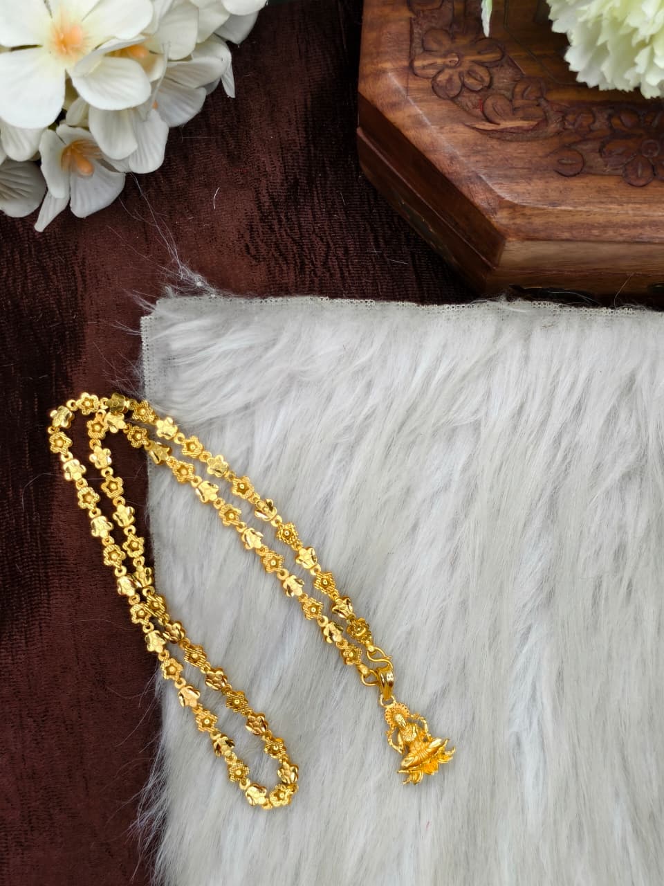 ✨Foming  Dollar Matte Finish Chain – Gold Plated Jewellery for Women✨