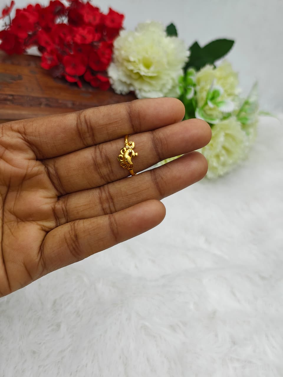 Elegant Women’s 1 Gram Gold plain Ring – Matte Finish