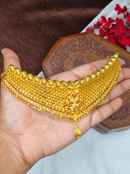 1 Gram Gold Plated Choker Necklace for Women | Traditional & Elegant Jewellery