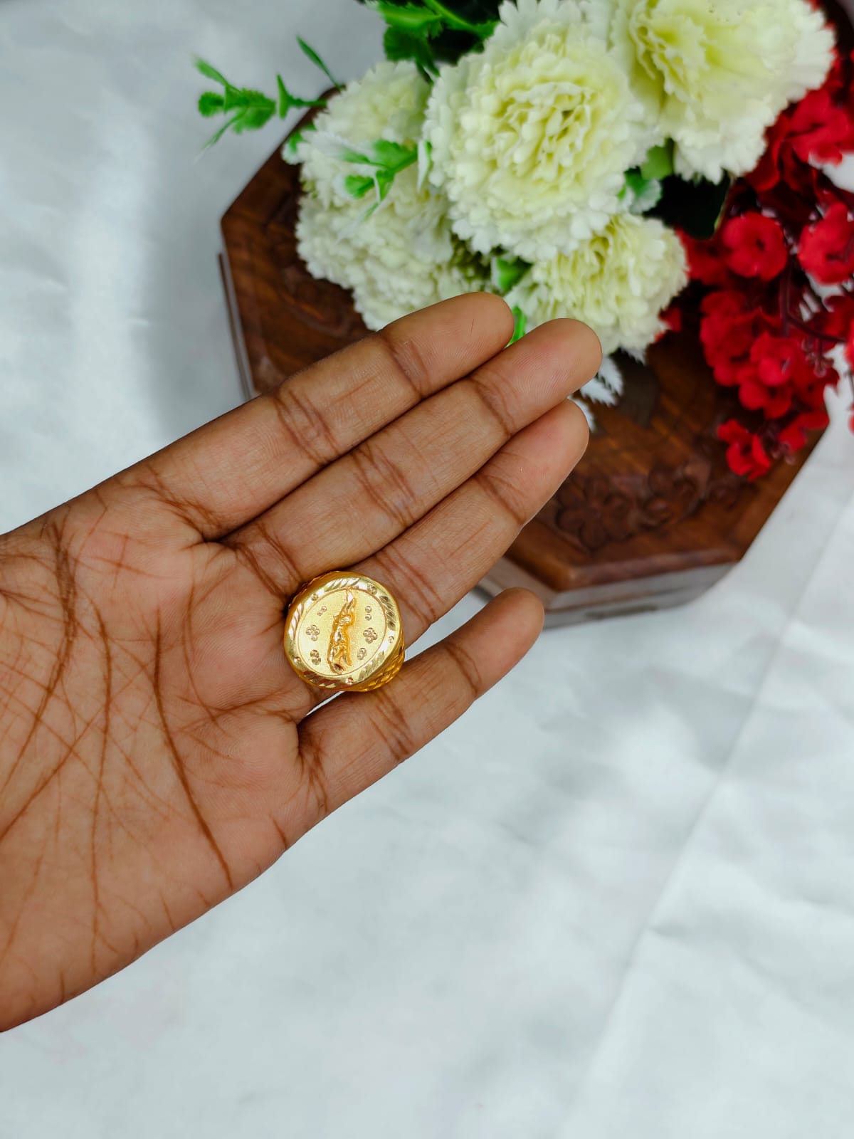 Men’s 1 Gram Gold Ring – Matte Finish ✨