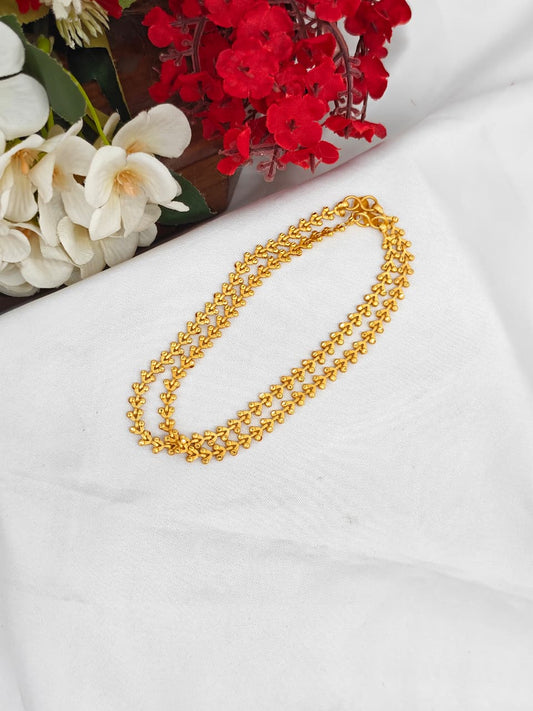 1 Gram Gold Plated Anklet for Women | Premium Gold Covering Ankle Chain | Traditional Daily Wear Jewellery