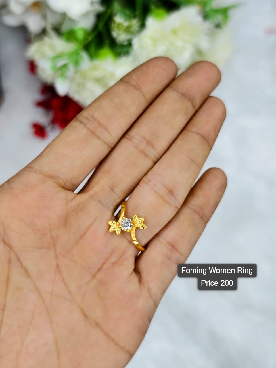 Elegant Women’s 1 Gram Gold Ring – Matte Finish