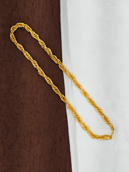 Men’s Elite Gold-Plated Chain – Modern Heavy-Style Design Model-1 24inc