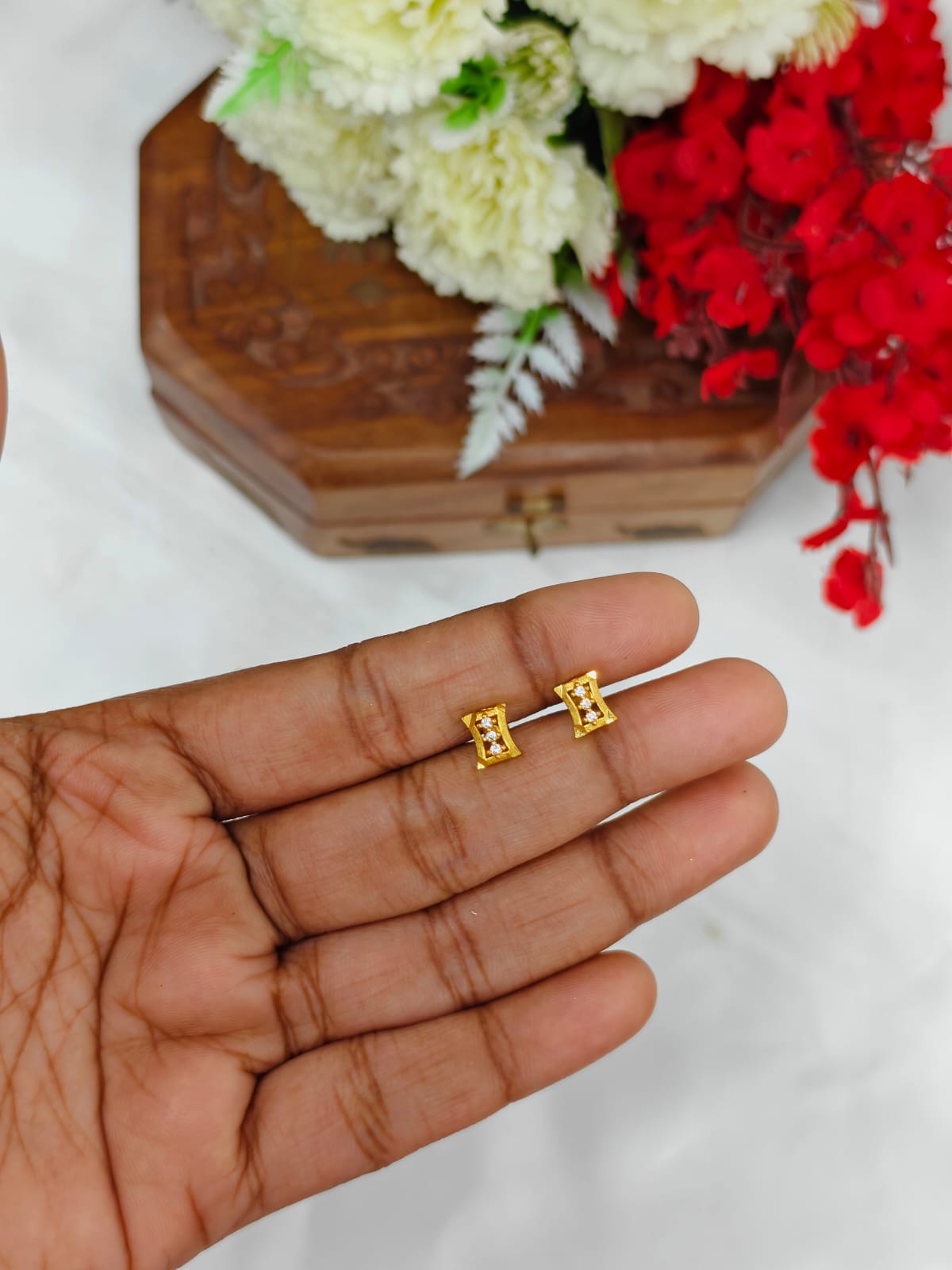 1 Gram Gold  Plated Forming Women’s Side Earrings | Stylish Daily Wear Earrings
