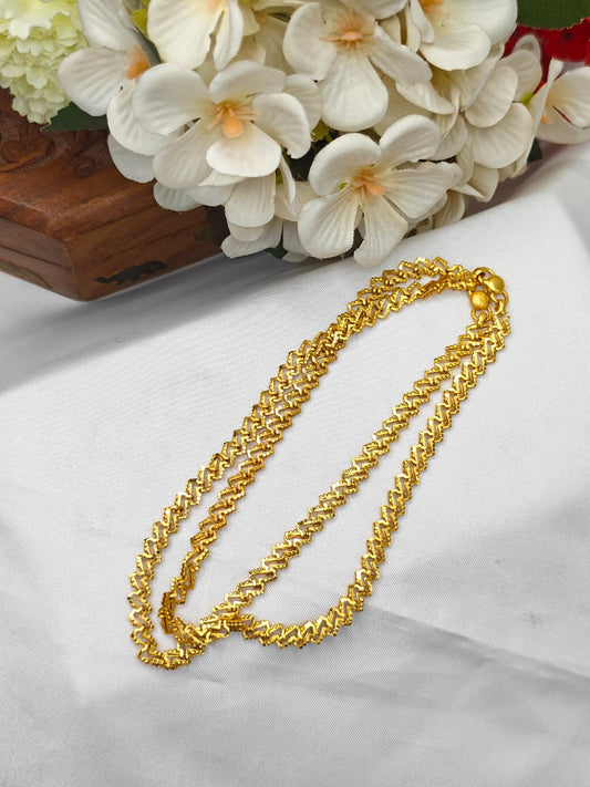 1 Gram Gold Plated Anklet for Women | Premium Gold Covering Ankle Chain | Traditional Daily Wear Jewellery