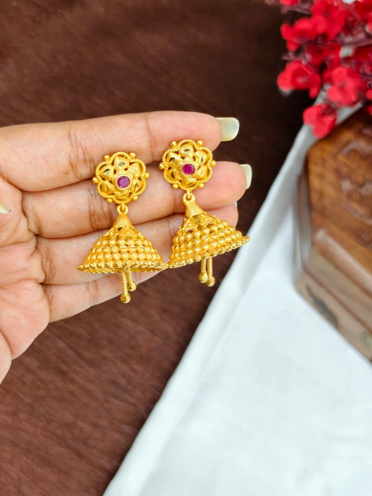 Instagram Trending (1Gram gold Plated) Big Jhumki Model-20