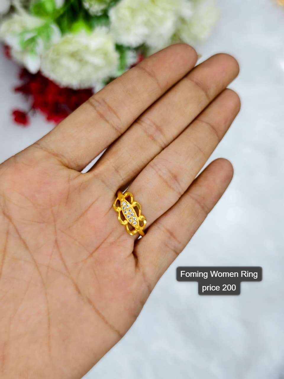 Elegant Women’s 1 Gram Gold Ring – Matte Finish