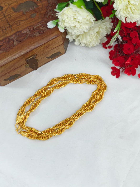 Men’s Elite Gold-Plated Chain – Modern Heavy-Style Design Model-1