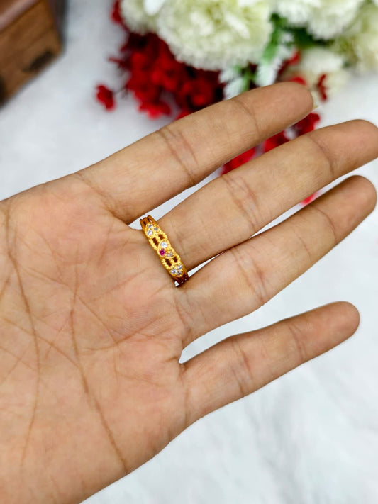 Elegant Women’s 1 Gram Gold Ring – Matte Finish